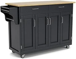Home Styles Mobile Create-a-Cart Black Finish Four Door Cabinet Kitchen Cart With Stainless Steel Top, Adjustable Shelving -Songmics Furniture Shop 319czipgsfL. AC