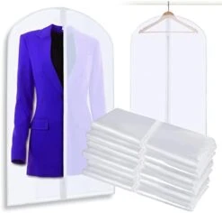 Plixio 40" Clear Garment Bags For Hanging Clothes - Plastic Suit Bags For Closet Storage - Men Women Clothes Protector Dress Covers With Zipper For Shirts, Fur Coats, Dance Costumes Clothing (Clear - 5 Pack: 40") -Songmics Furniture Shop 319p BP IL. AC