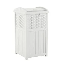 Suncast 33 Gallon Hideaway Trash Can For Patio - Resin Outdoor Trash With Lid - Use In Backyard, Deck, Or Patio - Dark Taupe 24 Suncast 33 Gallon Hideaway Trash Can For Patio - Resin Outdoor Trash With Lid - Use In Backyard, Deck, Or Patio - Dark Taupe -Songmics Furniture Shop 319qogxWDBS