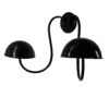 Owlgift Modern Metal Wall Mounted Entryway Retail Hat Rack/Wig Display Stand W/ 2 Circular Hat Hooks, Black