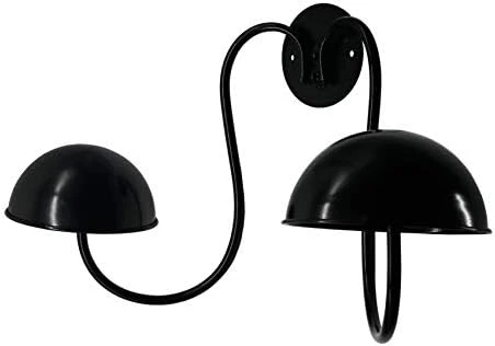 Owlgift Modern Metal Wall Mounted Entryway Retail Hat Rack/Wig Display Stand W/ 2 Circular Hat Hooks, Black 5 Owlgift Modern Metal Wall Mounted Entryway Retail Hat Rack/Wig Display Stand W/ 2 Circular Hat Hooks, Black - Image 5