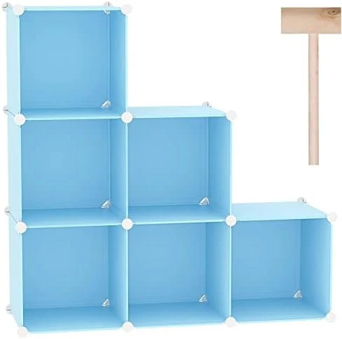 C&AHOME Cube Storage Organizer, 6-Cube Shelves Units, Closet Cabinet, DIY Plastic Modular Book Shelf, Ideal For Bedroom, Living Room, Office, 36.6" L X 12.4" W X 36.6" H Milky UPCS06M 8 C&AHOME Cube Storage Organizer, 6-Cube Shelves Units, Closet Cabinet, DIY Plastic Modular Book Shelf, Ideal For Bedroom, Living Room, Office, 36.6" L X 12.4" W X 36.6" H Milky UPCS06M - Image 8