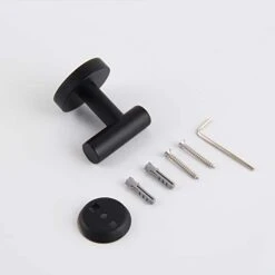 GERZWY Bathroom Matte Black Coat Hook SUS 304 Stainless Steel Single Towel/Robe Clothes Hook For Bath Kitchen Contemporary Hotel Style Wall Mounted 2 Pack AG1107B-BK -Songmics Furniture Shop 31A2Z7RgEUL