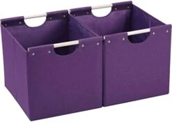 HOONEX Large Foldable Storage Bins, Linen Fabric, 2 Pack, With Wooden Carry Handles And Sturdy Heavy Cardboard, For Home, Office, Car, Nursery, Light Grey -Songmics Furniture Shop 31A9zwBRqXL. AC
