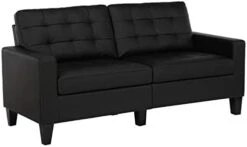 DHP Emily Upholstered Sofa Couch Living Room Furniture, Black -Songmics Furniture Shop 31AQlP5ehTL. AC