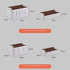 RASHIV Storage Box With Wooden Cover Multifunctional Book Box Finishing Box Household Storage Box Outdoor Folding Trunk Camping Box (C) -Songmics Furniture Shop 31AltC2lAQL
