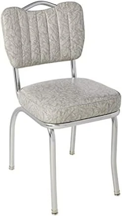 Richardson Seating Single Tone Channel Handle Back Retro Kitchen Chair With 2" Box Seat, Cracked Ice Grey, 18" 11 Richardson Seating Single Tone Channel Handle Back Retro Kitchen Chair With 2" Box Seat, Cracked Ice Grey, 18" -Songmics Furniture Shop 31B n7VnwxS. AC