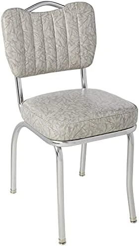Richardson Seating Single Tone Channel Handle Back Retro Kitchen Chair With 2" Box Seat, Cracked Ice Grey, 18" 5 Richardson Seating Single Tone Channel Handle Back Retro Kitchen Chair With 2" Box Seat, Cracked Ice Grey, 18" - Image 5