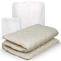 Kuya Japanese Futon Floor Mattress For Adults & Kids - Premium Japanese Shikibuton Cotton Sleep Mat With Luxurious Fitted Sheet & Portable Storage/Travel Bag - 100% Cotton Japanese Twin Bed (39x75in)