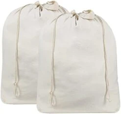 AMJ 2 Pack - Extra Heavy Duty Washable Laundry Bag With Drawstring, Cotton Laundry Bag For Sleeping Bag, Laundry Hamper Liner And Travel, Beige -Songmics Furniture Shop 31BIKjQEpL. AC