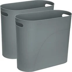 MIEDEON Plastic Small Trash Can Wastebasket With Handles, 3 Gallon Garbage Container Bin For Bathroom, Kitchen, Laundry Room, Home Office, Dorms (Black, 3 Gallons) -Songmics Furniture Shop 31BScKF88uL