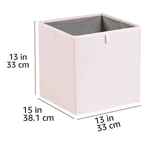 Amazon Basics Collapsible Fabric Storage Cube Organizer Bins - Pack Of 6, Peony Pink, 13x15x13" 4 Amazon Basics Collapsible Fabric Storage Cube Organizer Bins - Pack Of 6, Peony Pink, 13x15x13" - Image 4