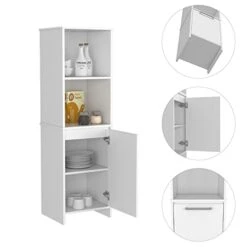 NewCosmos Forester 1-Shelf Pantry Cabinet White -Songmics Furniture Shop 31Bel4C0YfL