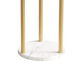 DOORXIFO Metal Gold Coat Rack Freestanding, Coat Hanger Stand, Hall Tree Coat Rack For Hanging Hats, Scarves, Bags, Modern Coat Rack With Double Shelves, Corner Coat Rack, 9 Hooks, Gold -Songmics Furniture Shop 31BvETaRVFL