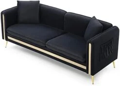 CALABASH 2 Piece Living Room Furniture Sets, Modern Tufted Velvet Sofa Couch And Loveseat With Removable Cushions Side Pocket And 4 Pillows For Bedroom Apartment(Black, 2+3 Seat) 21 CALABASH 2 Piece Living Room Furniture Sets, Modern Tufted Velvet Sofa Couch And Loveseat With Removable Cushions Side Pocket And 4 Pillows For Bedroom Apartment(Black, 2+3 Seat) -Songmics Furniture Shop 31ByxynYSfL. AC