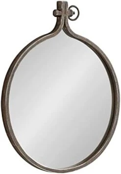 Kate And Laurel Yitro Round Industrial Modern Metal Framed Wall Mirror, 23.5x28.5, Black -Songmics Furniture Shop 31C9vA oC3L. AC
