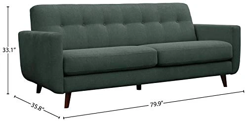 Amazon Brand – Rivet Sloane Mid-Century Modern Sofa Couch, 79.9"W, Emerald Green 2 Amazon Brand – Rivet Sloane Mid-Century Modern Sofa Couch, 79.9"W, Emerald Green - Image 2