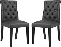 Modway Duchess Dining Chair Vinyl Set Of 4, Four, White -Songmics Furniture Shop 31CODGwIDtL. AC