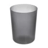 IDesign Finn Round Plastic Trash, Compact Waste Basket Garbage Can For Bathroom, Bedroom, Home Office, Dorm, College, Smoke