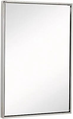 Hamilton Hills 30x40 Inch Brushed Silver Metal Framed Wall Mounted Mirror | Large Rectangular Wall Mirrors For Bathroom | 1/2 Inch Floating Frame Vanity Nickel Glass | Hangs Horizontal Or Vertical -Songmics Furniture Shop 31CucTyuAzL. AC