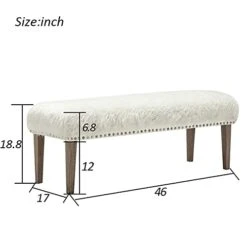 White Faux Fur Ottoman Bench Upholstered Bench For Bedroom/Living Room/Entryway Decorative Accent Bench With Wood Legs -Songmics Furniture Shop 31D2uIkS22S
