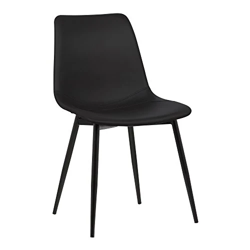Armen Living Monte Dining Chair In Black Faux Leather And Black Powder Coat Finish,LCMOCHBLACK, Black 1 Armen Living Monte Dining Chair In Black Faux Leather And Black Powder Coat Finish,LCMOCHBLACK, Black