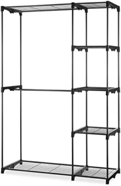 Whitmor Double Rod Freestanding Closet Organizer, Silver -Songmics Furniture Shop 31D7aQlGe6L. AC