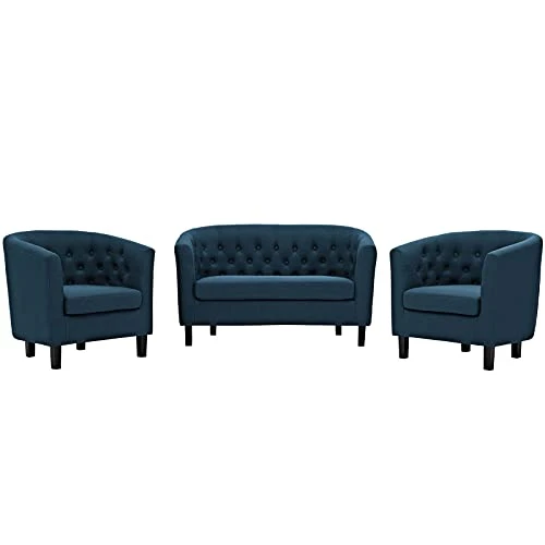 Modway Prospect Upholstered Fabric Living Room, Loveseat And Two Armchairs Set, Azure 1 Modway Prospect Upholstered Fabric Living Room, Loveseat And Two Armchairs Set, Azure