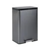 Rubbermaid Stainless Steel Metal Step-On Trash Can For Home And Kitchen, Charcoal, 12 Gallon, 2112520