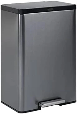 Rubbermaid Stainless Steel Metal Step-On Trash Can For Home And Kitchen, Charcoal, 12 Gallon, 2112520 -Songmics Furniture Shop 31DFdijCBCL. AC