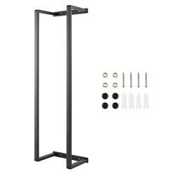 WOSOMOK Vertical Towel Racks For Bathroom Wall Mounted, 28.3 Inch SUS304 Stainless Steel Towel Storage Rack, Matte Black Hand Towel Holder For Small Bathroom Wall Maximum 6 Towels