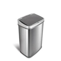 NINESTARS Automatic Touchless Infrared Motion Sensor Trash Can With Stainless Steel Base & Oval, Silver/Black Lid, 21 Gal 21 NINESTARS Automatic Touchless Infrared Motion Sensor Trash Can With Stainless Steel Base & Oval, Silver/Black Lid, 21 Gal -Songmics Furniture Shop 31DGbG7eunL