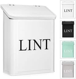 Calindiana Magnetic Lint Bin With Lid For Laundry Room Decor And Organization And Storage, White 9 Calindiana Magnetic Lint Bin With Lid For Laundry Room Decor And Organization And Storage, White -Songmics Furniture Shop 31DVub Z96S. AC
