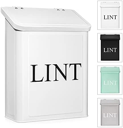 Calindiana Magnetic Lint Bin With Lid For Laundry Room Decor And Organization And Storage, White 5 Calindiana Magnetic Lint Bin With Lid For Laundry Room Decor And Organization And Storage, White - Image 5