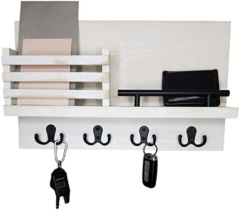 Ripple Creek Key Holder For Wall And Mail Shelf - Decorative Wooden Wall Organizer Rack For Keys, Letters, Bills - Pine Wood Unique Rustic And Industrial Decor - Perfect For Entryway, Kitchen 7 Ripple Creek Key Holder For Wall And Mail Shelf - Decorative Wooden Wall Organizer Rack For Keys, Letters, Bills - Pine Wood Unique Rustic And Industrial Decor - Perfect For Entryway, Kitchen - Image 7