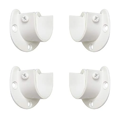 FYTRONDY White Edition Stainless Steel Closet Rod Bracket, U-Shaped Open Type Socket Bracket, Wardrobe Bracket, Shower Curtain Rod Pole End Supports Sockets Flange (1-1/4 INCH, 4 Pack) 1 FYTRONDY White Edition Stainless Steel Closet Rod Bracket, U-Shaped Open Type Socket Bracket, Wardrobe Bracket, Shower Curtain Rod Pole End Supports Sockets Flange (1-1/4 INCH, 4 Pack)
