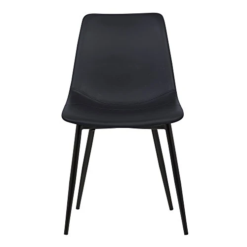 Armen Living Monte Dining Chair In Black Faux Leather And Black Powder Coat Finish,LCMOCHBLACK, Black 4 Armen Living Monte Dining Chair In Black Faux Leather And Black Powder Coat Finish,LCMOCHBLACK, Black - Image 4