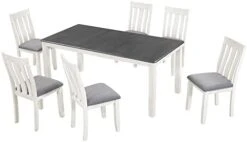 CITYLIGHT 7 Piece Dining Table Set Extendable Table With 18” Leaf And 6 Chairs, Wood Rectangular Dining Room Set, Retro Industrial Style Kitchen Dining Table Set For 6~8 People (Espresso) 25 CITYLIGHT 7 Piece Dining Table Set Extendable Table With 18” Leaf And 6 Chairs, Wood Rectangular Dining Room Set, Retro Industrial Style Kitchen Dining Table Set For 6~8 People (Espresso) -Songmics Furniture Shop 31Dz3WeJQBL. AC