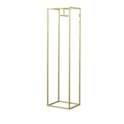FURVOKIA Clothes Retail Heavy Duty Metal Garment Racks,Clothing Store Hanger Storage Shelves,Floor-Standing Display Rack (Gold Square Tube, 75" H)
