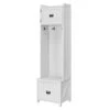 BOWERY HILL Farmhouse Wood Entryway Hall Tree With Storage Bench In Off White