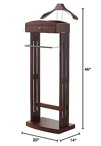 Proman Products Milan Valet Stand With Drawer, Top Tray, Contour Hanger, Trouser Bar, Tie & Belt Hooks And Shoe Rack - VL16226 3 Proman Products Milan Valet Stand With Drawer, Top Tray, Contour Hanger, Trouser Bar, Tie & Belt Hooks And Shoe Rack - VL16226 - Image 3
