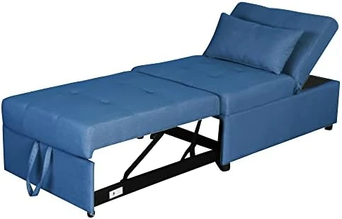 Fold Sofa Bed,Folding Ottoman Sleeper Sofa Bed,Modern Convertible Sleeper Chair Bed Sleeper Couch Bed Single Studio Futon Bed Guest Chaise Lounge Bed With Adjustable Recliner(Linen Fabric Beige) 6 Fold Sofa Bed,Folding Ottoman Sleeper Sofa Bed,Modern Convertible Sleeper Chair Bed Sleeper Couch Bed Single Studio Futon Bed Guest Chaise Lounge Bed With Adjustable Recliner(Linen Fabric Beige) - Image 6