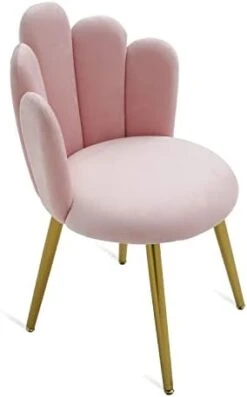 BOWTHY Vanity Chair For Makeup Room - Midcentury Modern Accent Chair For Living Room Bedroom, Makeup Chair With Back Support Velvet Chair With Gold Legs (Pink) 11 BOWTHY Vanity Chair For Makeup Room - Midcentury Modern Accent Chair For Living Room Bedroom, Makeup Chair With Back Support Velvet Chair With Gold Legs (Pink) -Songmics Furniture Shop 31EbD0hiuuL. AC