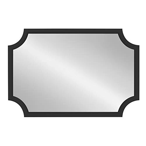 Kate And Laurel Hogan Wood Framed Mirror With Scallop Corners, 24 X 36, Black 3 Kate And Laurel Hogan Wood Framed Mirror With Scallop Corners, 24 X 36, Black - Image 3