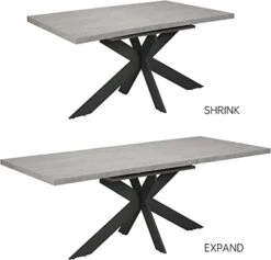 ZckyCine Modern Mid-Century Dining Table For 6-8 People Kitchen Table Set Extendable Rectangular Dining Table With 6 Leather Upholstered Dining Chairs -Songmics Furniture Shop 31Ef0DQrZlL