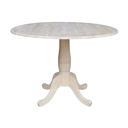 IC International Concepts International Concepts 42" Round Dual Drop Leaf Pedestal Table-29.5" H, Unfinished Dining Table, Ready To Finish 1 IC International Concepts International Concepts 42" Round Dual Drop Leaf Pedestal Table-29.5" H, Unfinished Dining Table, Ready To Finish