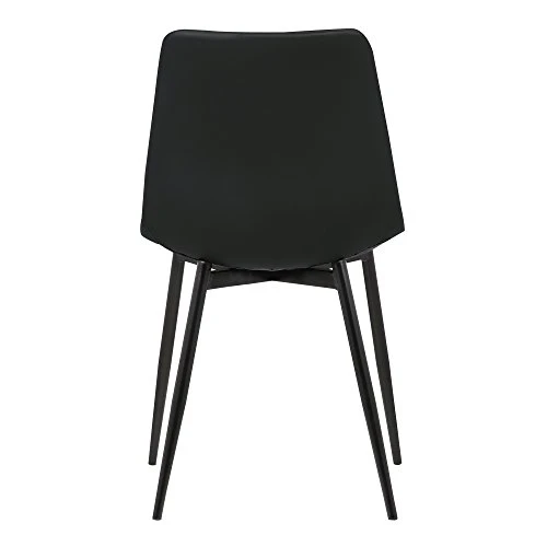 Armen Living Monte Dining Chair In Black Faux Leather And Black Powder Coat Finish,LCMOCHBLACK, Black 6 Armen Living Monte Dining Chair In Black Faux Leather And Black Powder Coat Finish,LCMOCHBLACK, Black - Image 6