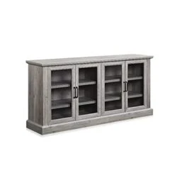 BELLEZE 70 Inch Sideboard Buffet Cabinet, Entertainment Center With Storage, Glass Display Cabinet With Adjustable Shelves Console Table Storage Cabinet For Living Room, Dining Room, Gray Wash -Songmics Furniture Shop 31F47QqSj8L