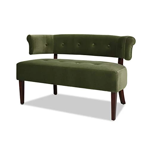 Jennifer Taylor Home Celia Love Seats, Olive Green Performance Velvet 2 Jennifer Taylor Home Celia Love Seats, Olive Green Performance Velvet - Image 2