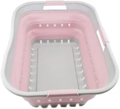 SAMMART 42L (11 Gallon) Collapsible Plastic Laundry Basket - Foldable Pop Up Storage Container/Organizer - Portable Washing Tub - Space Saving Hamper/Basket (Grey/Pale Pink) -Songmics Furniture Shop 31F9s1HzXPL. AC
